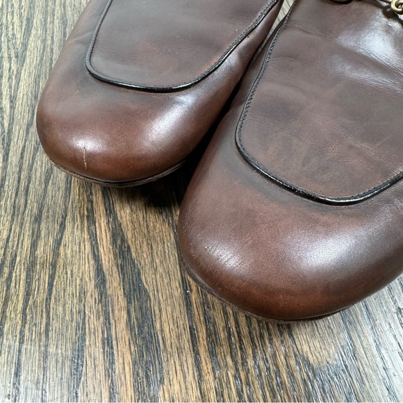 Gucci brown leather horsebit slip-on mule loafers size 13 - Picture 10 of 11